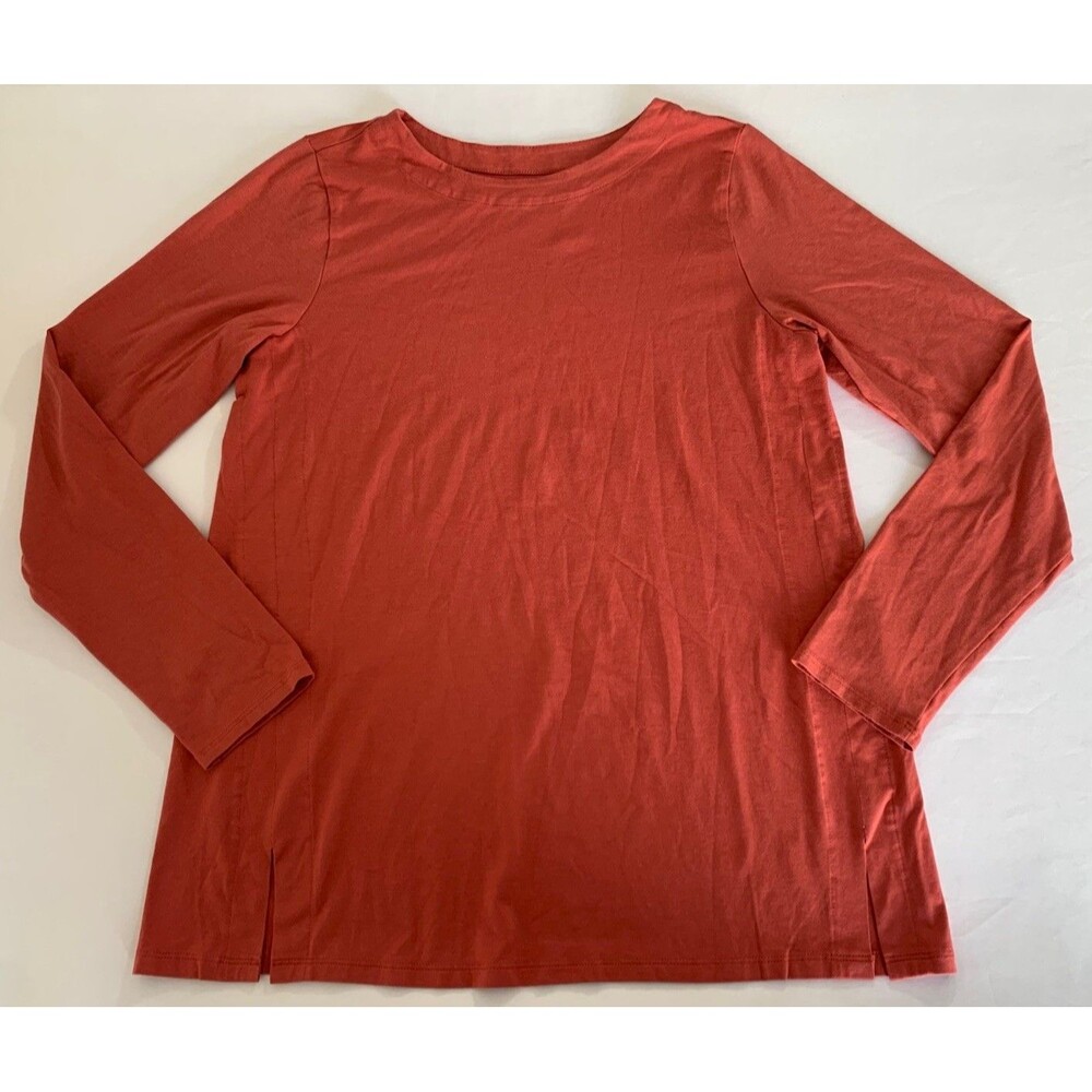 J Jill Luxe Supima Forward-Seam Tunic‎ Top Women S Petite Long Sleeve Stretch - Picture 3 of 8